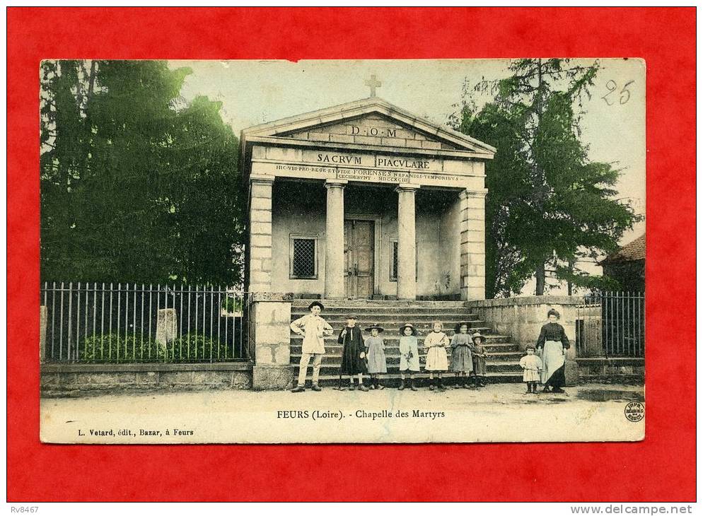 * FEURS-Chapelle Des Martyrs-1909(Enfants,sabots)-Voir Les 2 Timbres Au Dos - Feurs