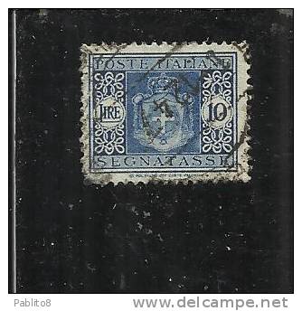 ITALIA REGNO LUOGOTENENZA 1945 SEGNATASSE SENZA FILIGRANA L. 10 TIMBRATO - Postage Due