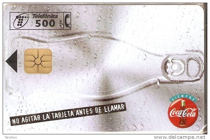 P-287 TARJETA COCA-COLA LATA DEL 9/97 Y TIRADA 24850  NUEVA-MINT - Publicidad