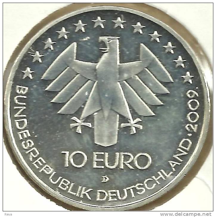 GERMANY 10 EURO EAGLE EMBLEM FRONT 100YEARS 1ST FLIGHT AIRPLANE BACK 2009 D KM? SILVER UNCREAD DESCRIPTION CAREFULLY !!! - Otros & Sin Clasificación