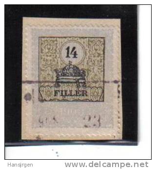 STE982  14 FILLER  UNGARN Hungary 1903 STEUERMARKEN Revenue Fiscaux Gestempelt - Revenue Stamps