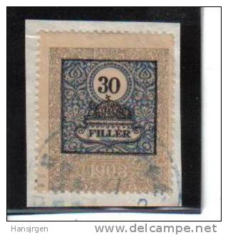 STE985  30 FILLER  UNGARN Hungary 1903 STEUERMARKEN Revenue Fiscaux Gestempelt - Fiscali