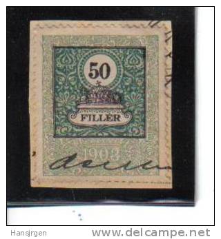 STE987  50 FILLER  UNGARN Hungary 1903 STEUERMARKEN Revenue Fiscaux Gestempelt - Revenue Stamps