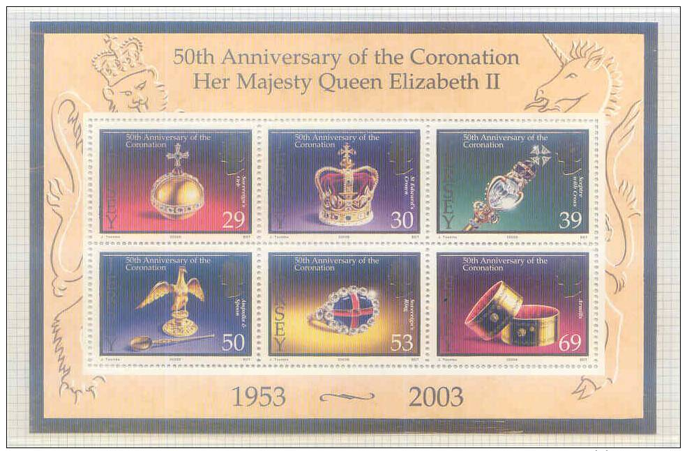 2003 JERSEY 50TH ANNIVERSARY OF THE CORONATION ROYALTY REGALIA M/SHEETS MNH - Jersey