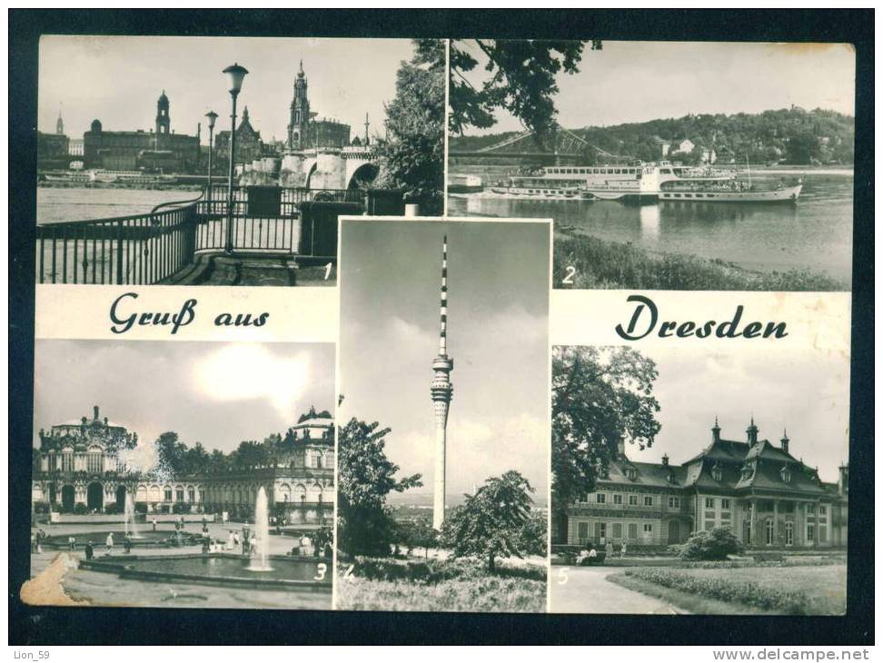 56999 Dresden - 5 VIEWS - FERNSEHTURM , TV TOWER , SHIP - Deutschland Germany Allemagne Germania - Dresden