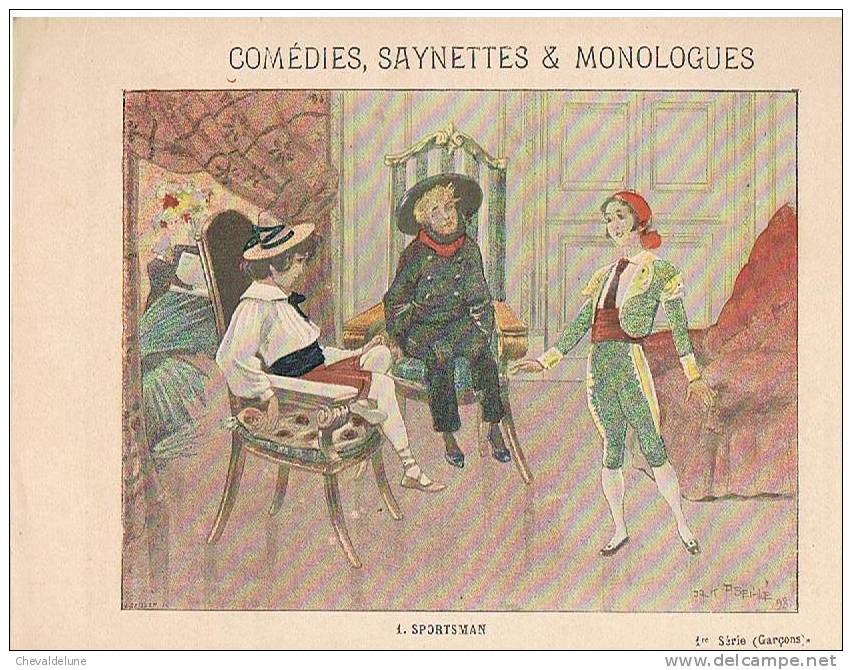 COUVERTURE DE CAHIER : COMEDIES, SAYNETTES & MONOLOGUES ILLUSTRE PAR JACK ABEILLE  FIN XIX° DEBUT XX° SIECLE - Schutzumschläge