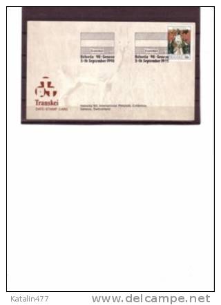 TRANSKEI, 1990. Diviner,  Geneva 90, International  Philatelic Exhibition, Date Stamp Card - Transkei