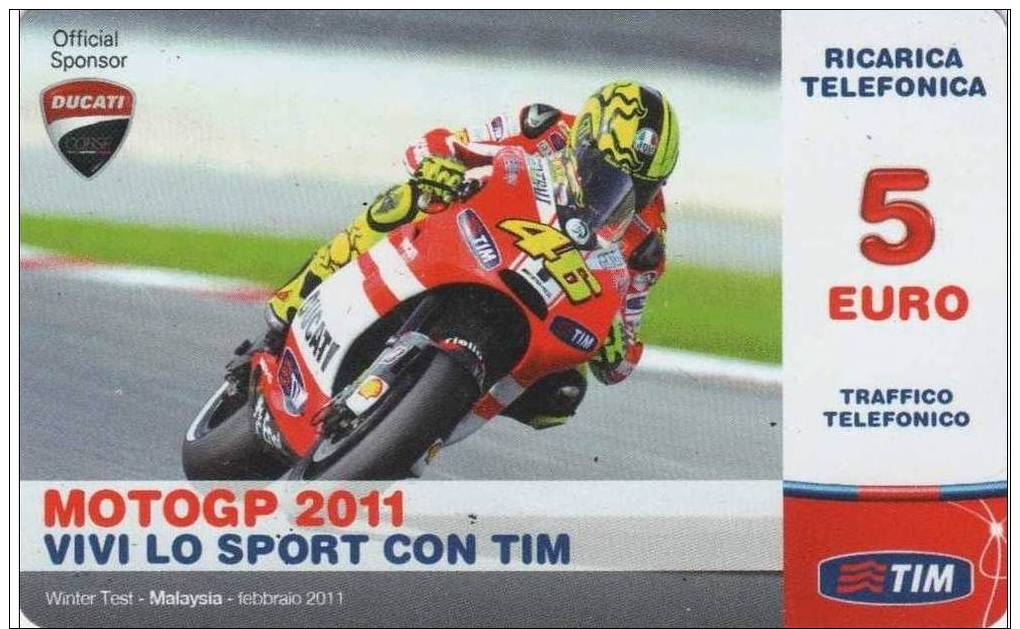 ITALIA - ITALY - ITALIA: TIM - DUCATI - WINTER TEST - MALAYSIA* - Scheda Usata (DUC-5-C) Valentino Rossi - Schede GSM, Prepagate & Ricariche