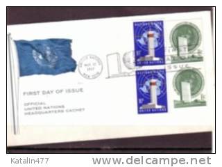 UNITED NATIONS, 1967.UNO Emblem, FDC - FDC