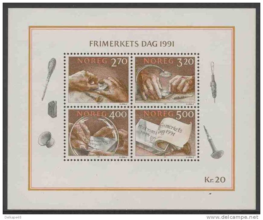Norway Norge Norwegen 1991 B15 - Mi 1070 /73 ** Phases Of The Stamp Engraving / Arbeitsphasen Der Briefmarkengravur - Neufs