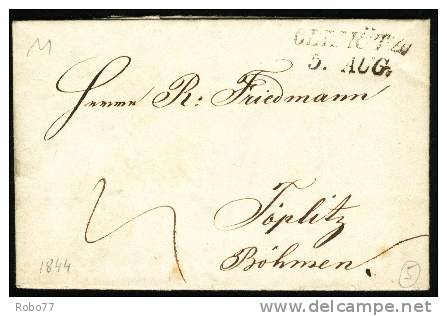 1844 Austria Letter. OLLMUTZ 5.Aug, Teplitz 8.Aug.  (L02019) - ...-1850 Préphilatélie
