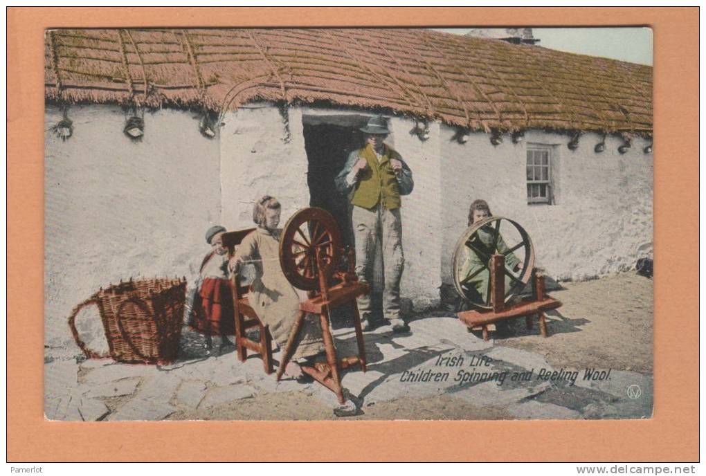 Ireland( Irish Life Children Spinning And Reeling Wool ) Animated Postcard Carte Photo Postale CPA - Autres & Non Classés