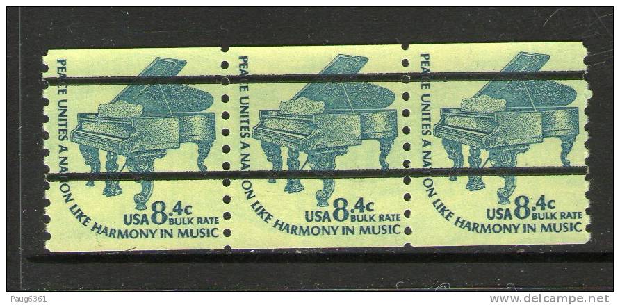 USA 1975/81 PREOBLITERE SCOTT N°1615a BANDE DE 3  NEUF MNH** - Voorafgestempeld