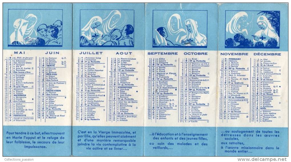 Calendrier , 6 X 13 Cms , 1955 , Pour Que Ton Régne Arrive... , Saint Louis-Marie De Montfort , 8 Pages , 3 Scans - Kleinformat : 1941-60