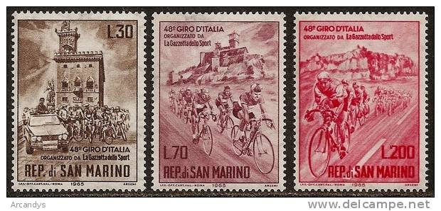 SAINT MARIN 1965  Scott A118 N° 609/611 Neufs **, 48 Th Bicycle Tour Of Italy - Nuovi