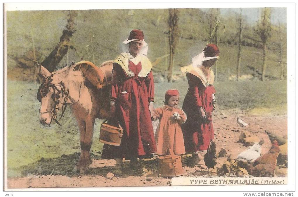 TYPE BETHMALAISE (ariége) Poules,mule - Personnages