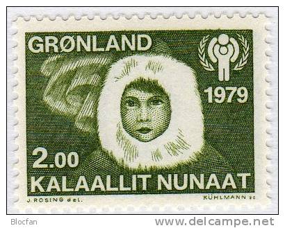 Jahr Des Kindes 1979 Eskimo-Kind Grönland 118 Auf GBl. ** 1€ Kinder-Gesicht Kind Beim Spiel UNESCO Document Of Danmark - Altri & Non Classificati