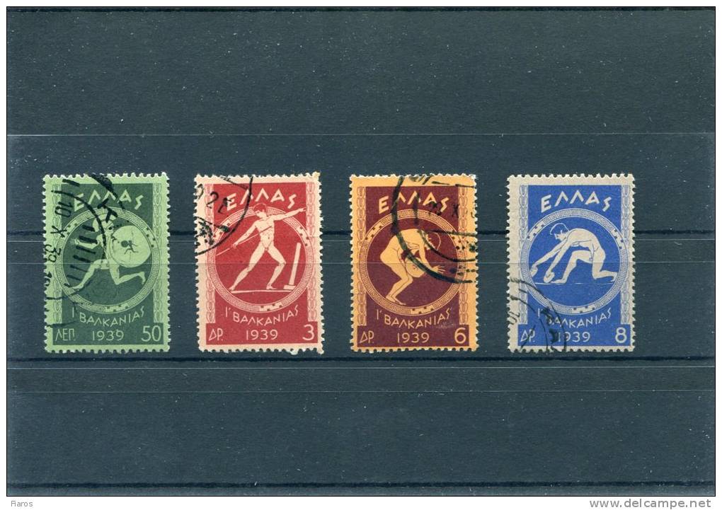 1939-Greece- "Balkan Games"- Complete Set Used - Gebraucht