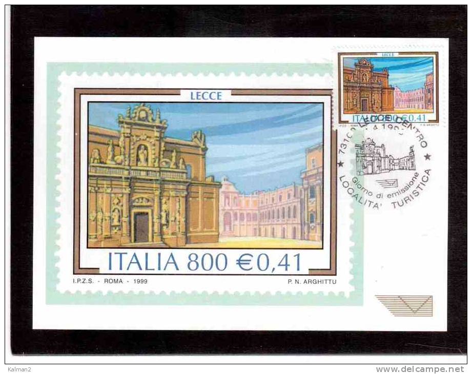 TEM1690  -   4  MAXIMUM  CARD FDC   " LOCALITA´ TURISTICHE"     /    ANNULLO  17.4.1999 - Maximum Cards