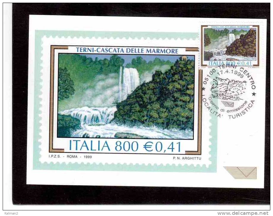 TEM1690  -   4  MAXIMUM  CARD FDC   " LOCALITA´ TURISTICHE"     /    ANNULLO  17.4.1999 - Maximum Cards