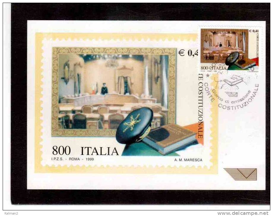 TEM1755  -    MAXIMUM  CARD FDC   "  CORTE COSTITUZIONALE  "     /    ROMA   23.4.1999 - Maximum Cards