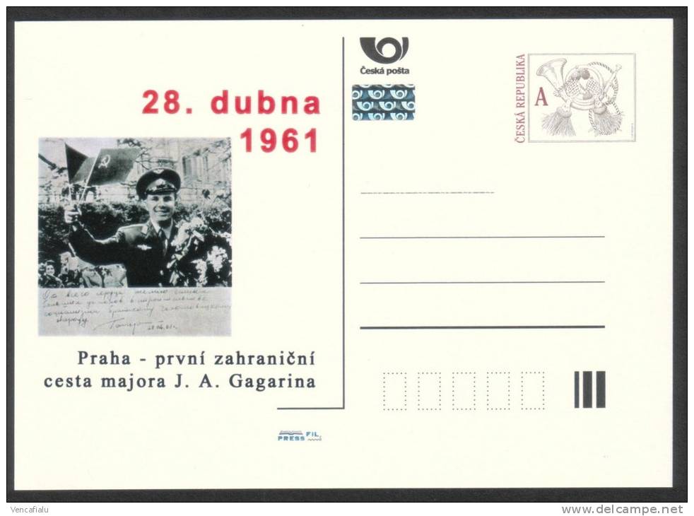 Czech Republic 2011 - 50 Years From First Man In Space, J.A. Gagarin, Special Two Postal Stationery, MNH - Europe