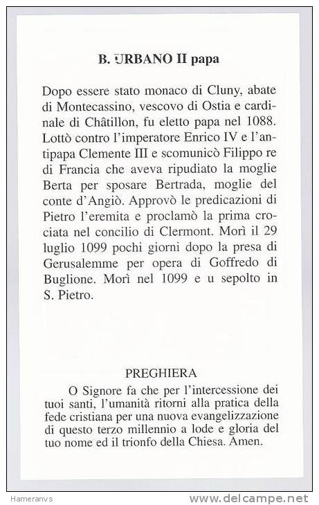 Santino Beato Urbano II Papa - Holy Card - Image Pieuse - Andachtsbilder - Santini