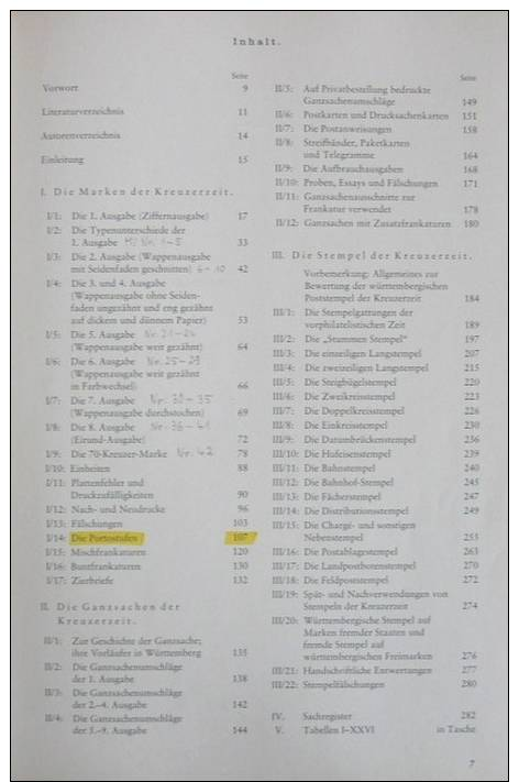 Brühl/Thoma: Handbuch Der Württemberg-Philatelie Kreuzerzeit 1851-1875 Band II/1 - Sonstige & Ohne Zuordnung