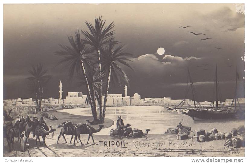 $3-1755- Impero Colonie Libia - Tripoli Ritorno Dal Mercato - F.p. Non Vg. - Libia