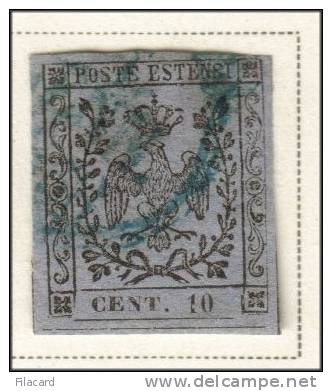 Italia Italy Italien Italie 1855/57  Modena  Aquila Estense 10 Cent Senza Punto - Modène