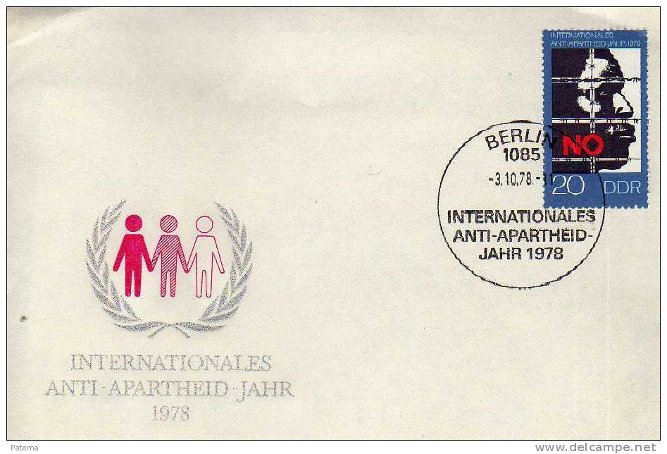 Carta , Berlin 1978, DDR Alemania, Cover,  Anti-Apartheid - Cartas & Documentos