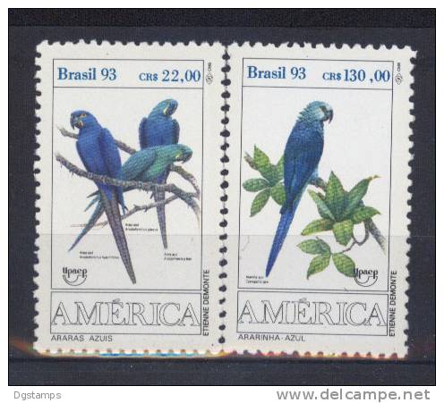 Brasil 1993 YT2136-37 **  America Upaep. Arara Azul. Emisiones Comunes. - Unused Stamps