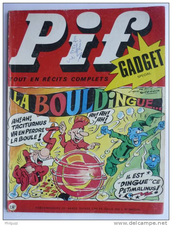 PIF GADGET N° SPECIAL 24/01/1972 Couv CEZARD (1) - Pif Gadget
