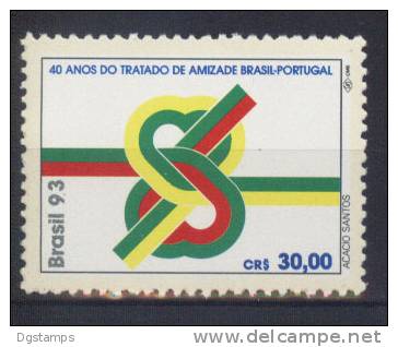 Brasil 1993 YT2144 ** 40 Años Tratado Amistad Brasil - Portugal. Emisiones Comunes. Banderas Enlazadas. - Neufs