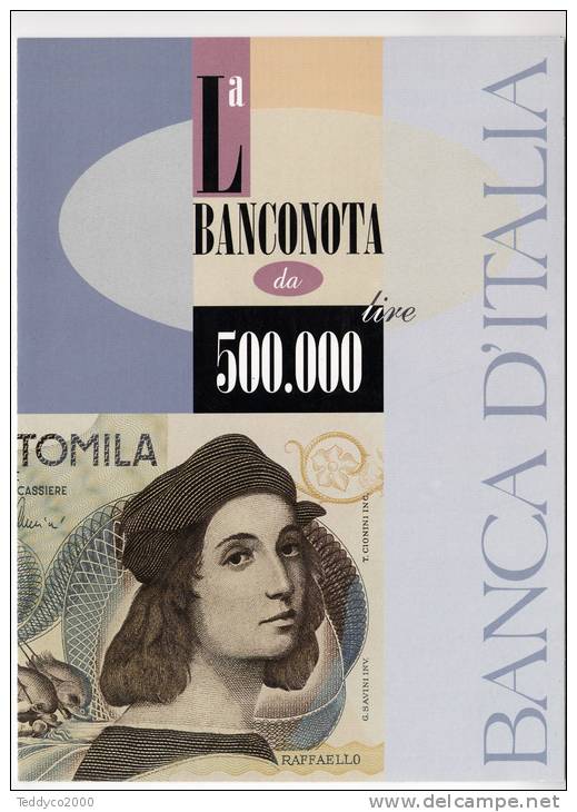 500 Mila Lire La Banconota Da .... (dépliant Ufficiale Della Banca D'Italia A 3 Volets) - Andere & Zonder Classificatie