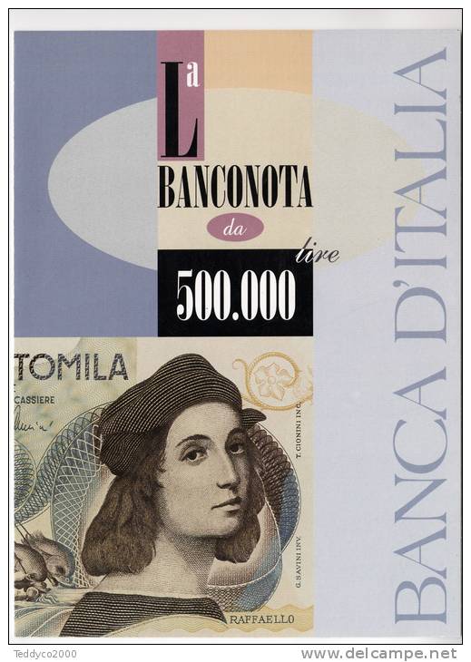 500 Mila Lire La Banconota Da .... (dépliant Ufficiale Della Banca D'Italia A 3 Volets) - Other & Unclassified