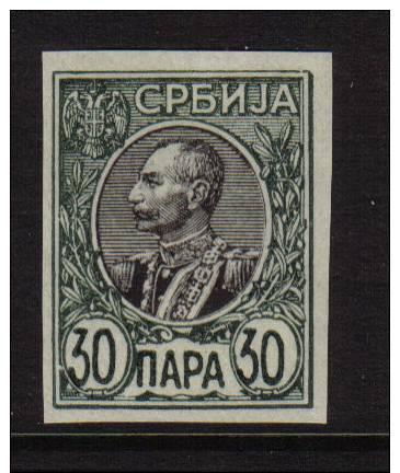 SERBIA 1905 MNH UNMOUNTED MINT SG122 30PAR IMPERF  KING PETAR 1 - Serbia