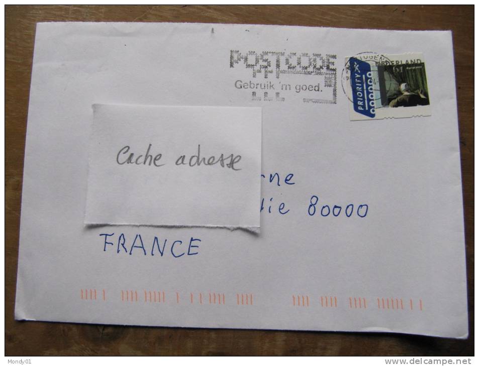 7152 Vignette Pays Bas  Autocollante Priority Prioritaire Code Postal Postcode - Codice Postale