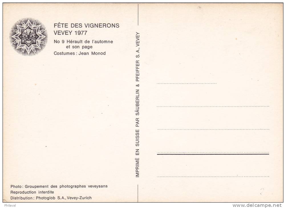 Fête Des Vignerons Vevey 1977 - Cp.10 X 15 - Manifestazioni