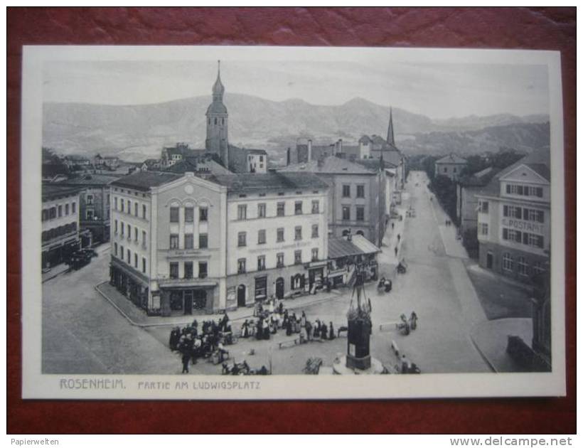 Rosenheim - Pratie Am Ludwigsplatz / Markt, Metzgerei, Postamt - Rosenheim