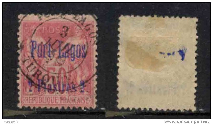 PORT LAGOS / 1893 # 5 - 2 P./50 C. ROSE OBLITERE / COTE 110.00 EUROS (ref T1043) - Usati