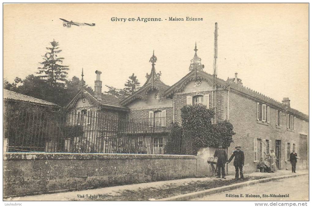 51 GIVRY EN ARGONNE MAISON ETIENNE  ET AVION PRECURSEUR - Givry En Argonne