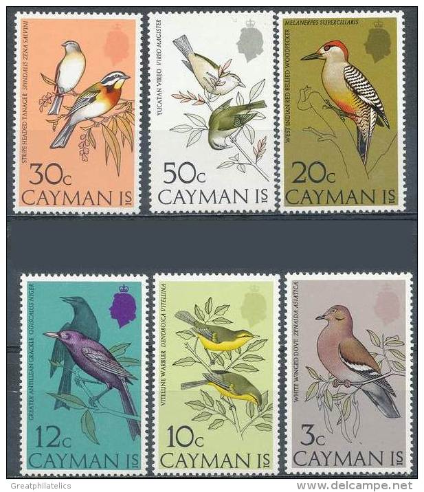 CAYMAN ISLANDS 1974 BIRDS SC#322-327 CV$32.50 VF MNH PIGEON (DEL01) - Kaimaninseln
