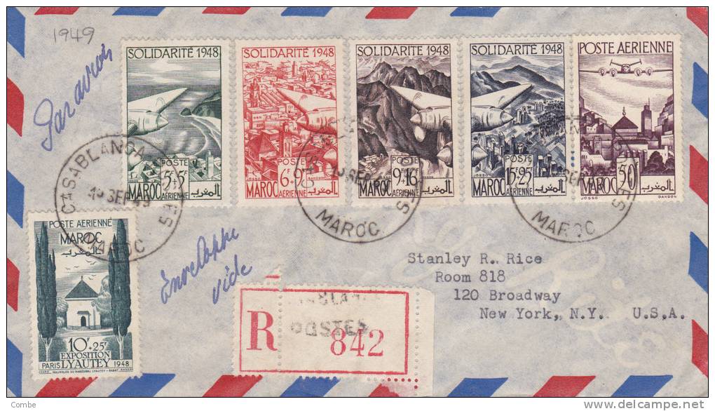 Tres Belle  Lettre Recom MAROC.1949 Casablanca- USA/486 - Sonstige & Ohne Zuordnung