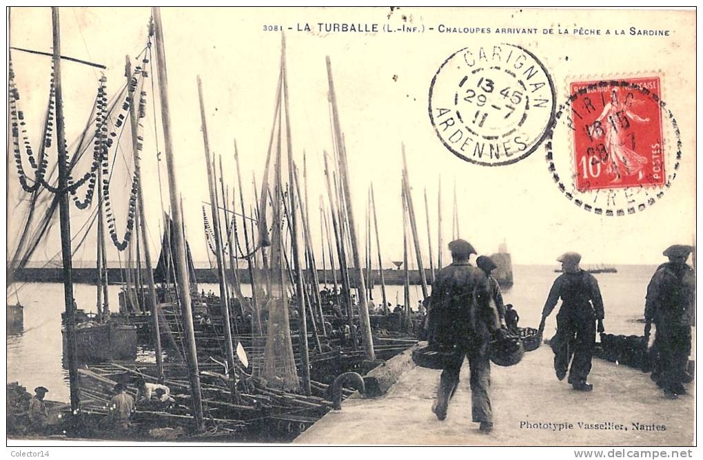 LA TURBALLE CHALOUPES PECHE A LA SARDINE 1911 - La Turballe