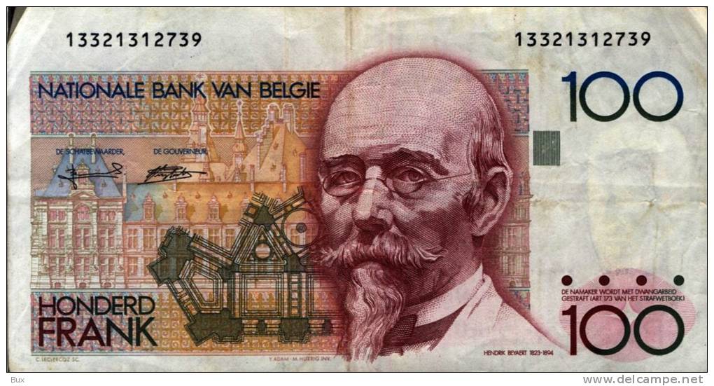 BELGIO  BELGIQUE BILLET DE   100  FRANCS      CONDIZIONI COME DA FOTO           CAT3 PAG4 - 100 Franchi