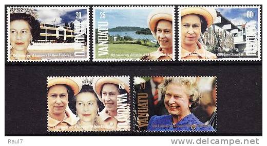 Vanuatu 1992 - 40th Ann Accesion Au Trône Reine Elisabeth II - 5v Neufs*** // Mnh - Vanuatu (1980-...)