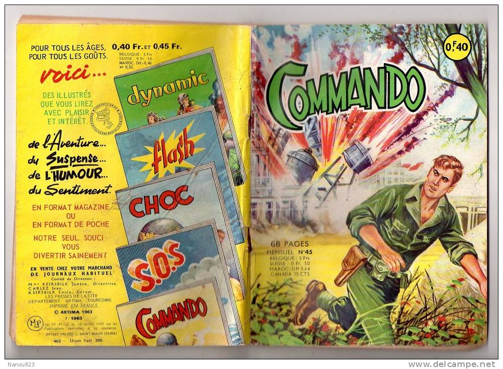 COMMANDO - N°45 - MENSUEL - JUILLET 1963 - Small Size