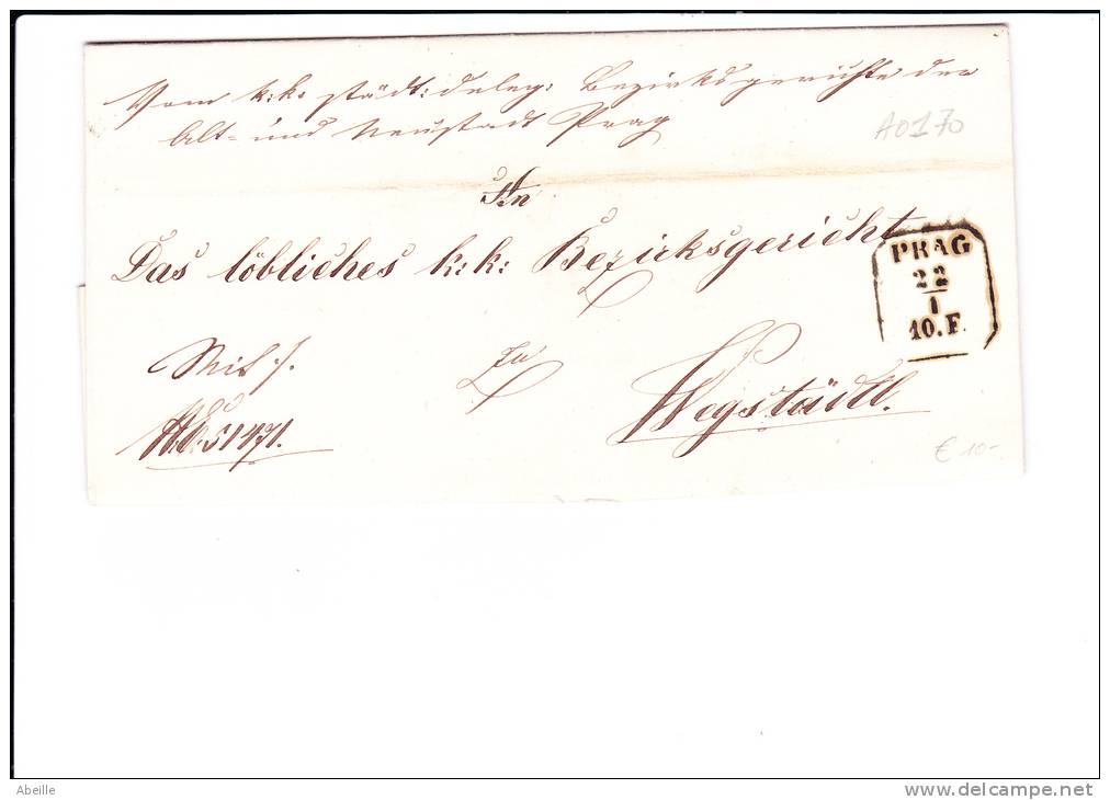 A0169     LETTRE  AVEC CONTENU DE PRAGE  1860 - ...-1918 Préphilatélie