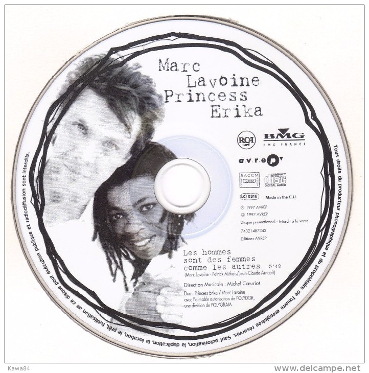 CDS Marc Lavoine / Princess Erika " Les Hommes Sont Des Femmes " Promo - Collectors